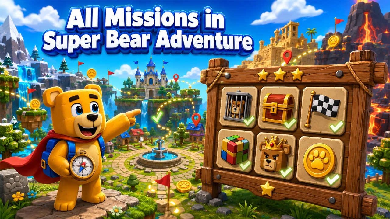 All Missions in Super Bear Adventure