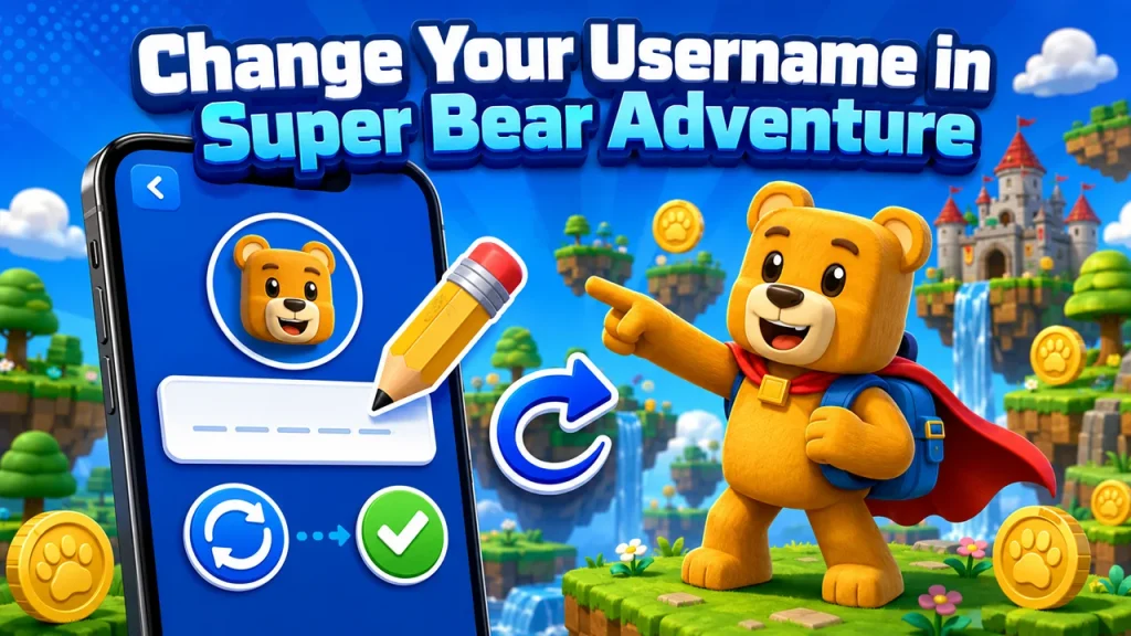 change your username in Super Bear Adventure
